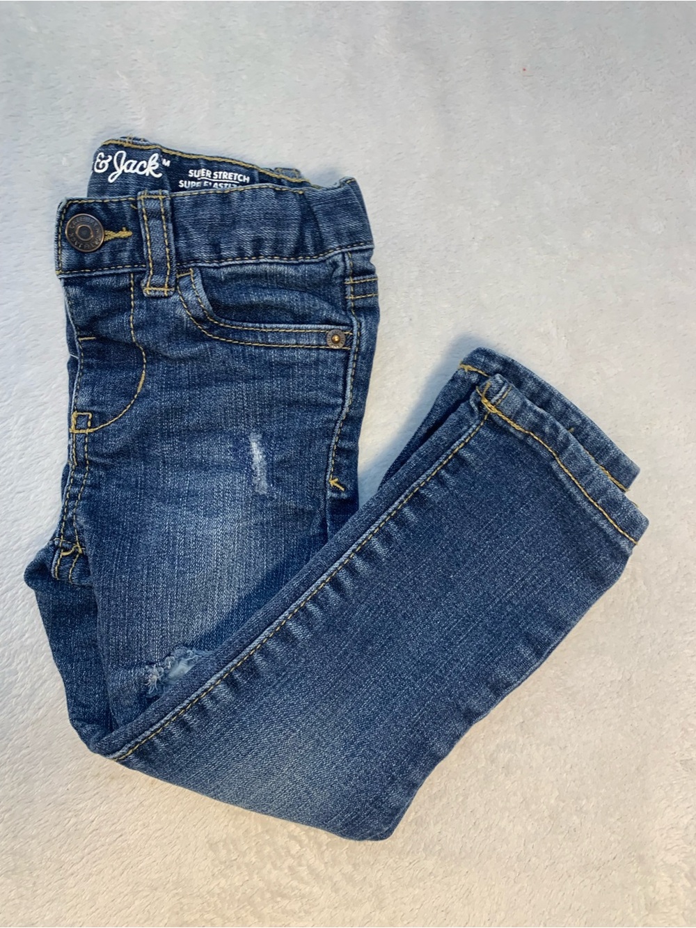 Cat and Jack Baby Girl 3T Dark Blue Stretch Denim Jeans